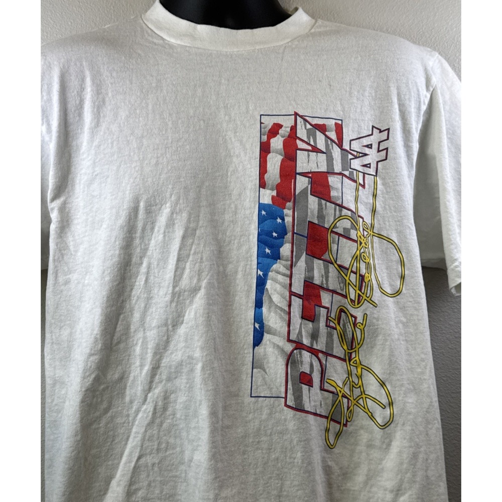 Track Gear Kyle Petty NASCAR T-Shirt Mens Large White Hot Wheels Vintage 90s Tee